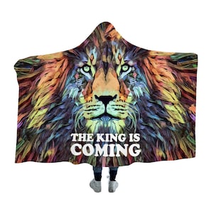 The King is coming - Christian Hooded Blanket, Christian Blanket, Hooded Plush, Polar Fleece