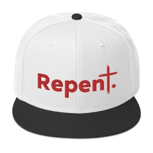 Repent - Christian Snapback Hat, Christian hat, Repent snapback hat, Christian accessory, Christian cap