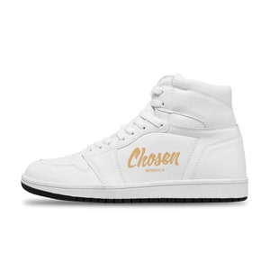 Chosen - Christian Shoes, High Top Basketball Christian Sneakers, Chosen shoes, Bible Verse