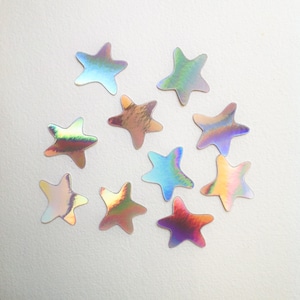 Ensemble de stickers holographiques "Etoile" de couleur rose, autocollant holographique, étoile, céleste, magie