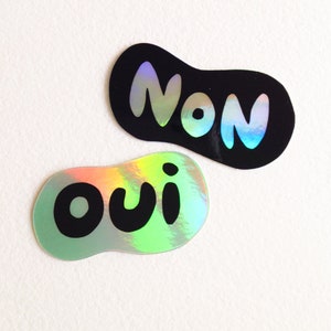 Ensemble de 2 stickers holographiques Oui / Non