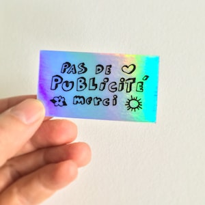 Holografische sticker 'Geen reclame'