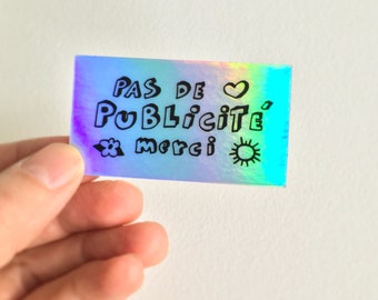 "No Ads" holographic sticker