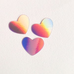 Joli sticker holographique coeur rose pâle ** amour, amitié, joie, lumière
