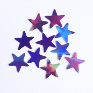 NEW - Ensemble de stickers holographiques "Etoile" de couleur violette, autocollant holographique, étoile, céleste, magie