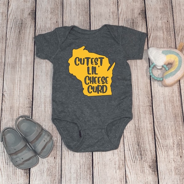 Wisconsin Cheese Curd Infant Onesie, Bodysuit, Toddler T Shirt Baby, Birthday Gift, Little Girl, Little Boy, Unisex Baby Popular Clothing