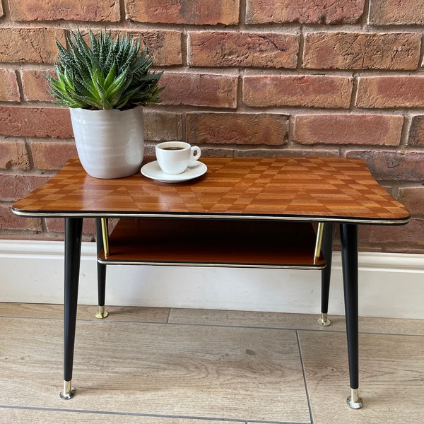 SOLD SOLD SOLD Fabulous Mid Century Retro Vintage Coffee Side Table with Magazine Book Shelf