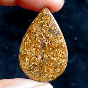 100% Natural Bronzite Cabochon Attractive Top Grade Quality Bronzite Loose Gemstone Fire play Shape Pear Making Jewelry 52Ct. (40x26x4mm)