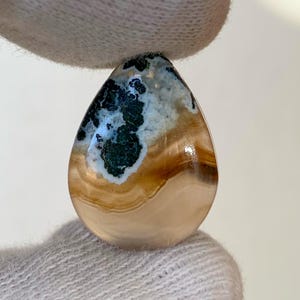 Pear Moss Agate Cabochon: AAA+ Quality Loose Gemstone