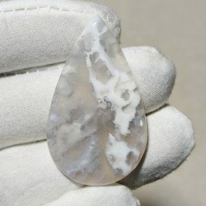 Large Pear Shape Cloud Agate Cabochon, Natural Pattern Gemstone for Jewelry