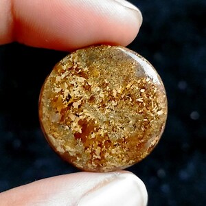 Natural Bronzite Cabochon: Round Loose Gemstone, 35 Ct (25x25x5mm)
