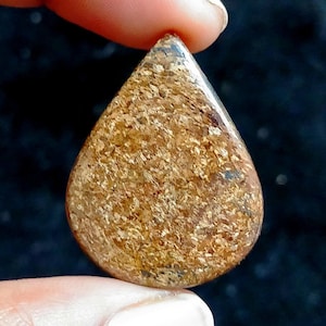 100% Natural Bronzite Cabochon Attractive Top Grade Quality Bronzite Loose Gemstone Fire play Shape Pear Making Jewelry 44Ct. (34x24x5mm)