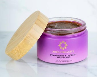 Strawberry Coconut Body Scrub – Organic Vegan Skincare, Handmade