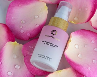 Hydraterend hyaluronzuur vitamine C-serum – veganistisch, biologisch, handgemaakt | Maakt voller, helderder en hydrateert | 30 ml