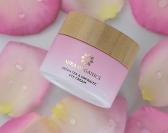 Crema contorno occhi probiotica al tè verde - Vegana, fatta a mano in Inghilterra