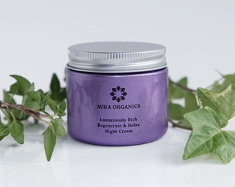 Natürliche Hautpflege Lavendel Haut Beruhigende Nachtcreme - Hautberuhigende für trockene Haut und Ekzeme von Aura Organics