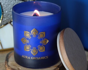 Aromatherapie Natürliche Soja Wachs Vegan Kerze - Weißer Moschus & Amber von Aura Organics