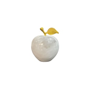 Ziarat White Marble Apple Decorative Paperweight, Office, Modern Home Decor