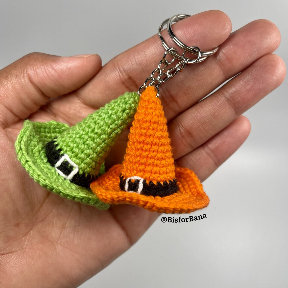 Tattered Witch Hat Keychain Crochet Halloween Keychain Etsy