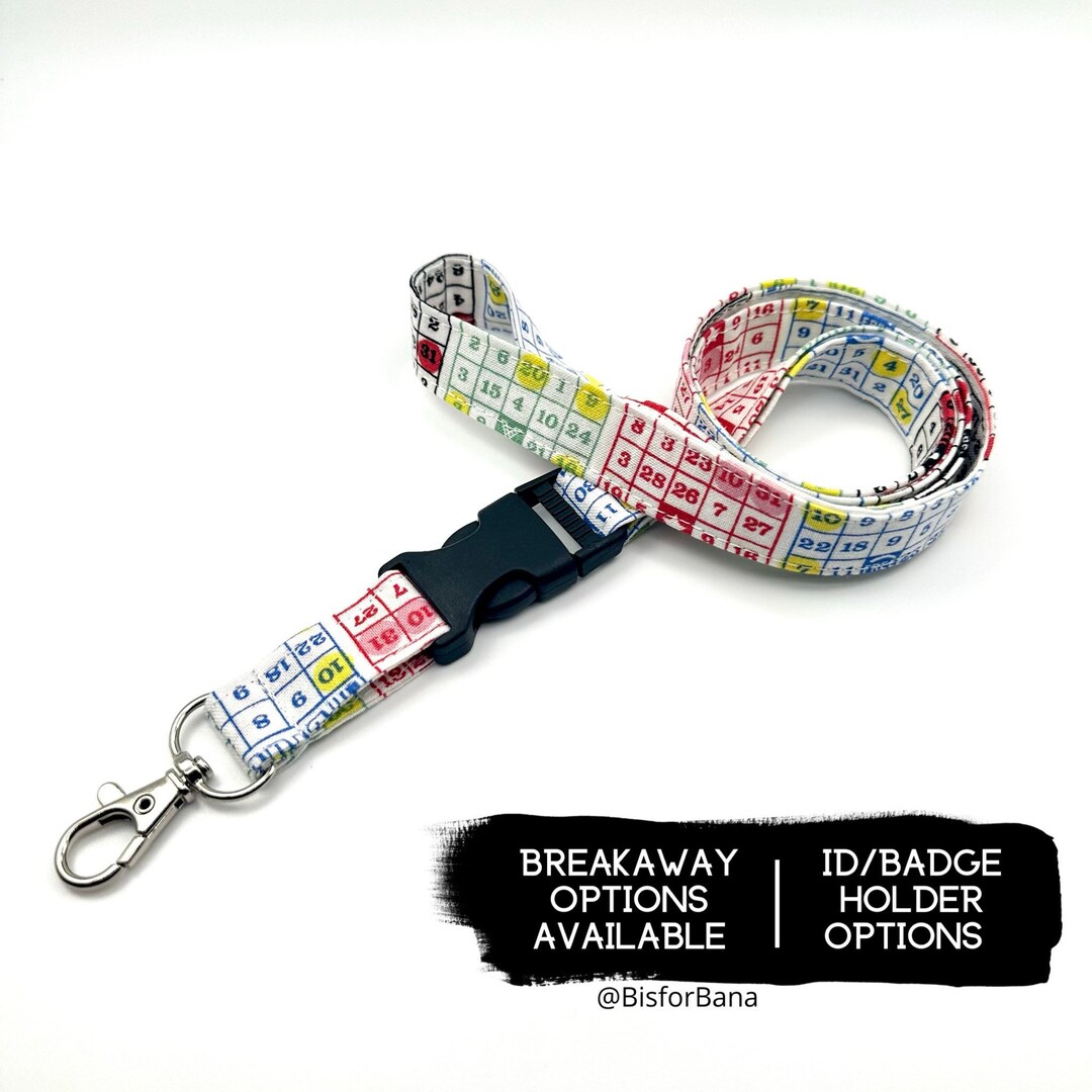Bingo Lanyard, Breakaway Lanyard, With Buckle, Badge Holder, Badge