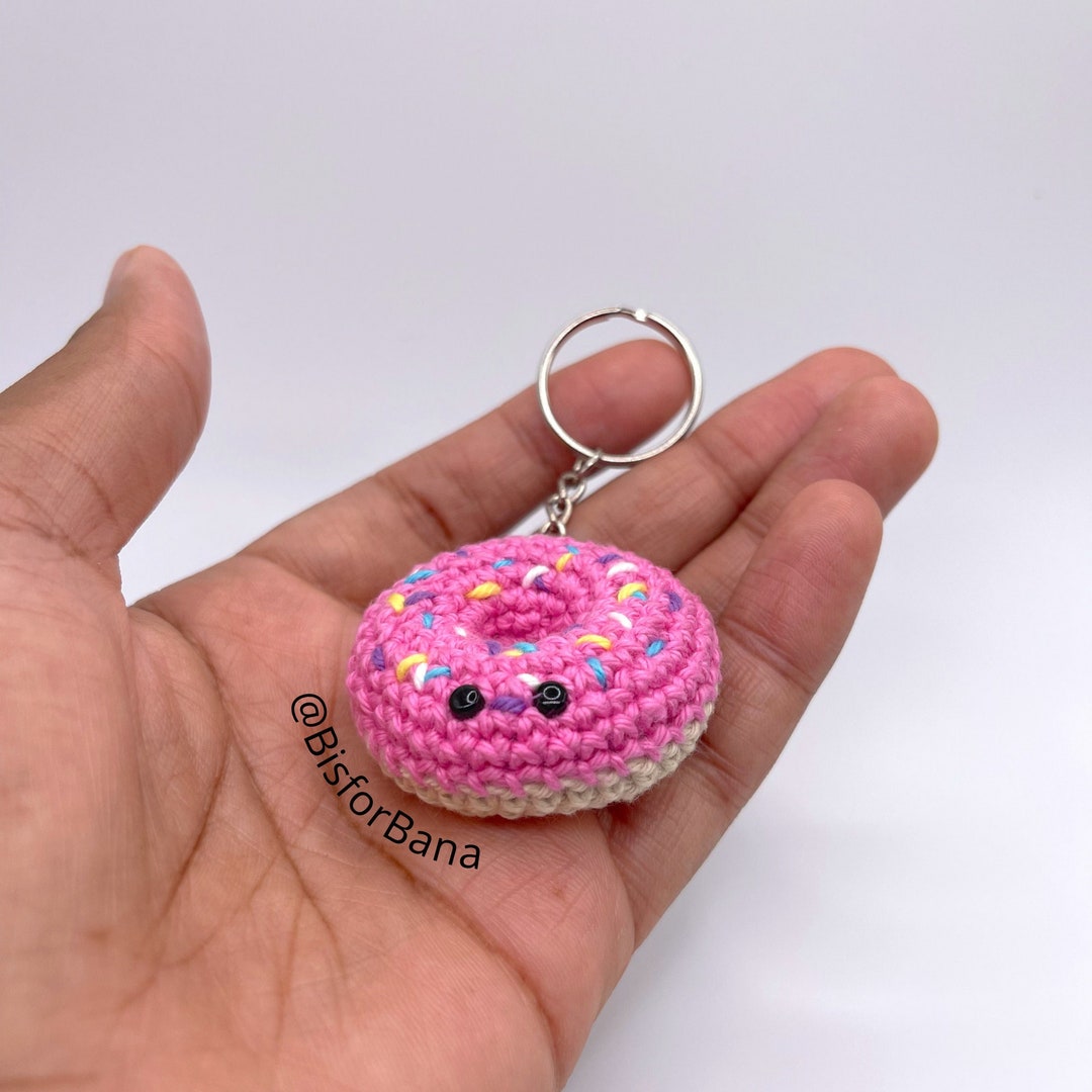 Crochet Donut Keychain Crochet Food Foodie Food Keychain Etsy UK