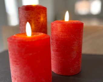 LED Echtwachs Kerzen besonderer Art in verschiedenen Größen und Farben