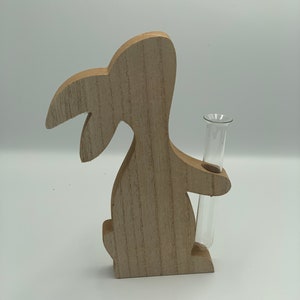 Letzte Bestände, Holzhase mit Vase / Reagenzglas Bild 3