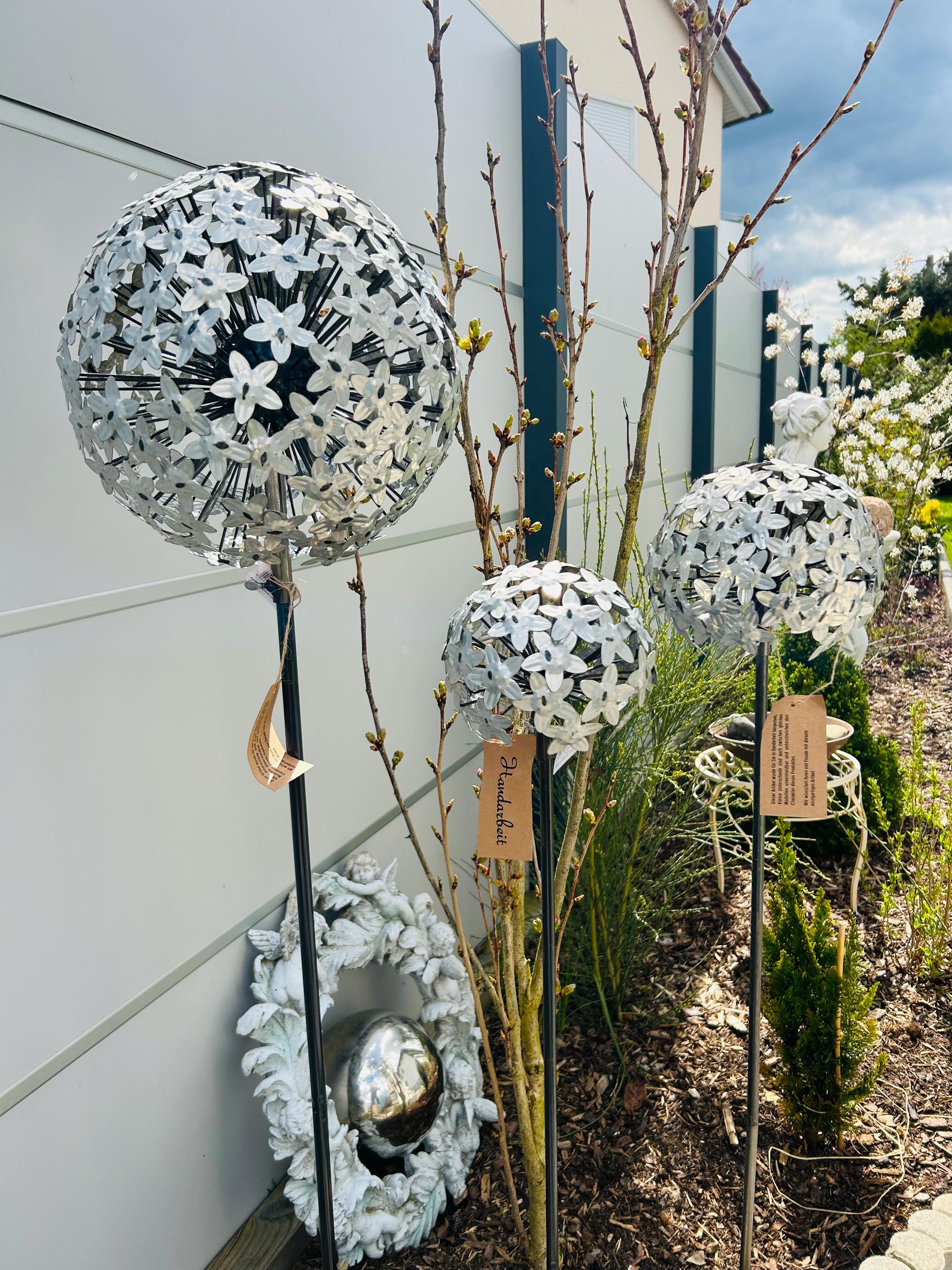Pflanzstecker Allium silber in 3 Größen/ Gartenstecker/ Beetstecker/ Rankhilfe