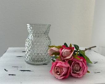 Schöne Glasvase, Blumenvase, Wohndeko, Hochzeitsdeko