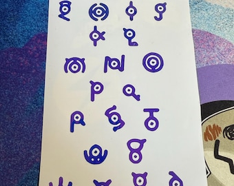 Unown Vinyl Alphabet Sheets