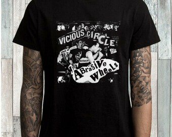 Top Hot Abrasividade Rodas Círculo Vicioso Mens Camiseta Preta Rei Novo
