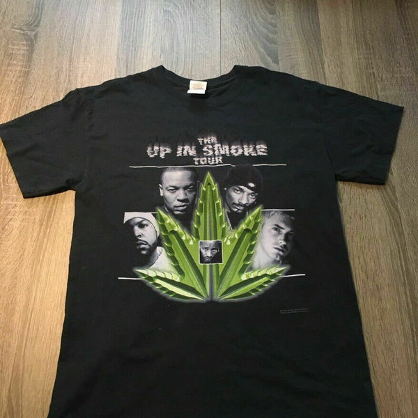 Hot S2000 Up In Smoke Tour Shirt Noir Snoop Dre Rap Hip Hop ConcertBe Se Tr