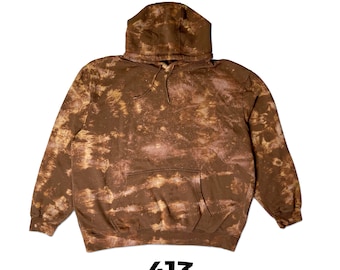 Acid Washed Hoodie | Oversized Hoodie | Hoodie Tie Dyed | Blank Tie Dye Hoodie | Chocolate Brown | Hoodie Blank | Size 3X