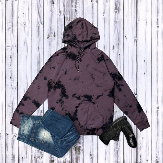 Tie Dye Slim Fit Hoodie Tye Dye Handmade Blank Purple Lightweight Size Large Etsy
