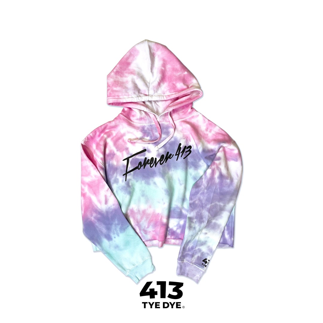 Tie-dye Crop Top Pullover Hoodie | Tye Dye Crop Top Cotton