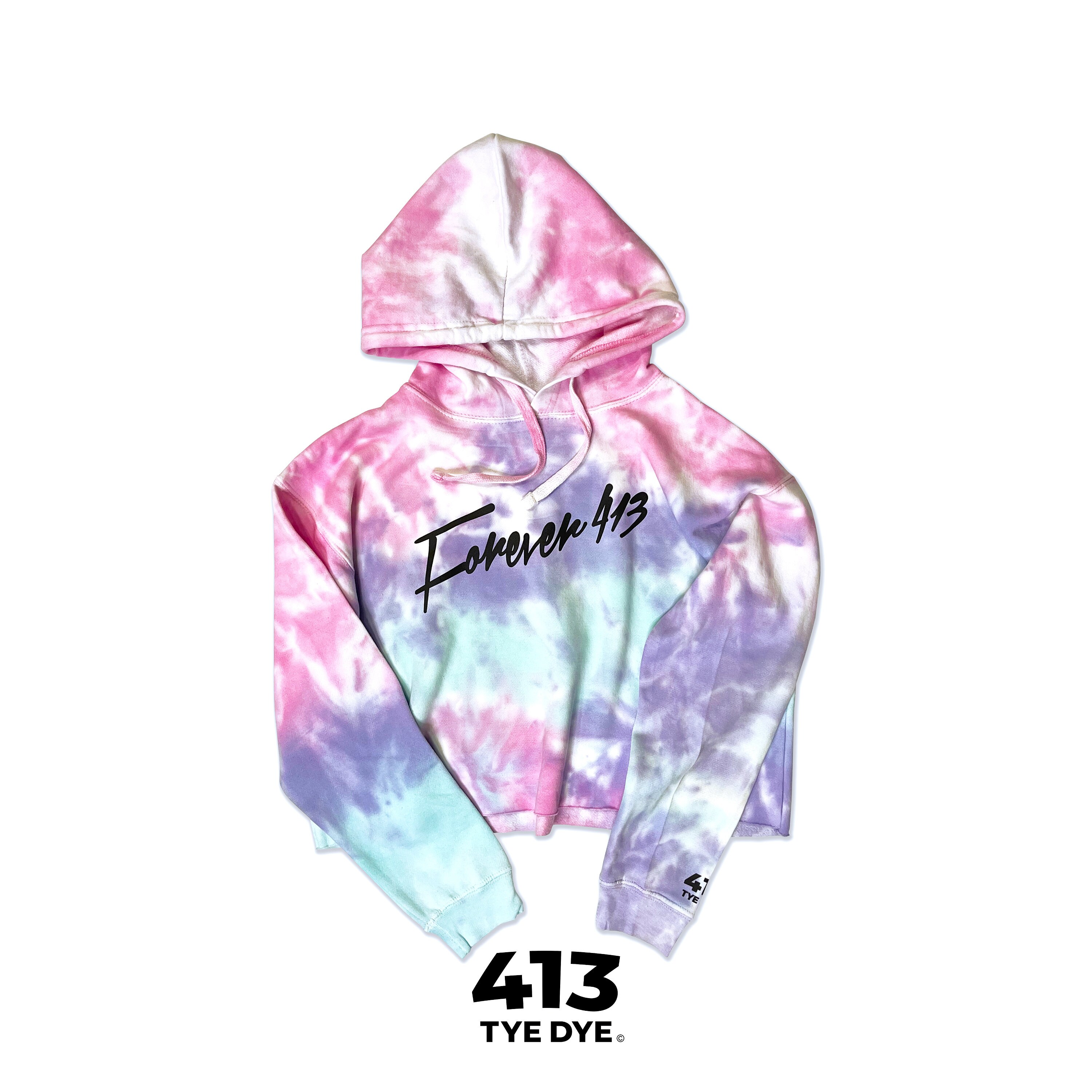 Tie-dye Crop Top Pullover Hoodie | Tye Dye Crop Top Cotton