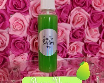 Juicy Pear Moisturizing Body & Hair Spray. 4 oz Handmade Alcohol Free Hair and Body Mist. Room Freshener, Pillow Spray