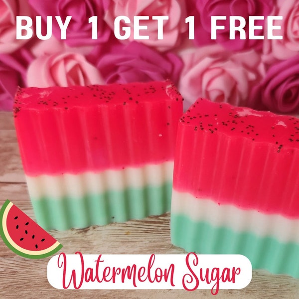 Watermelon Sugar Watermelon Soap. Handmade All Natural Goat Milk & Shea Butter Soap. Cute Soap. BOGO Code in Description