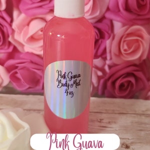 Laque hydratante pour le corps et les cheveux à la goyave rose. 4 oz brume capillaire et corporelle faite main sans alcool