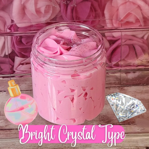 Bright Crystal Type Whipped Body Butter. Handmade Shea, Cocoa and Mango Butter Body Frosting. All Natural Non Greasy Emulsified Body Butter