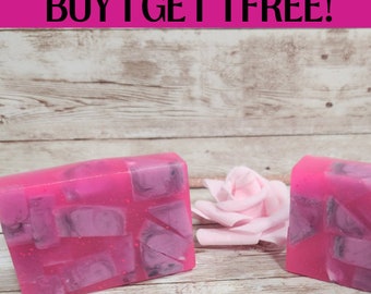 Watermelon Sugar Gemstone Soap. Handmade All Natural Goat Milk & Shea Butter Soap. Summer Soap