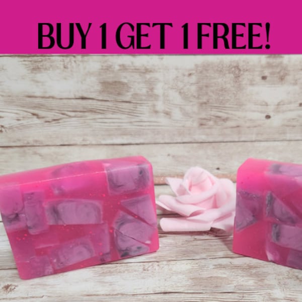 Watermelon Sugar Gemstone Soap. Handmade All Natural Goat Milk & Shea Butter Soap. Summer Soap