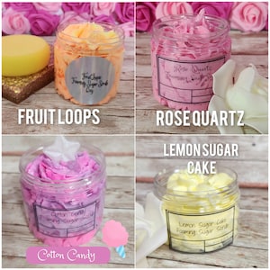 65+ Scents: Create Your Own Whipped Foaming Sugar Scrub!  4, 6 oz or 8 oz. Whipped Body Wash & Exfoliation in One. All Natural Soap Scrub