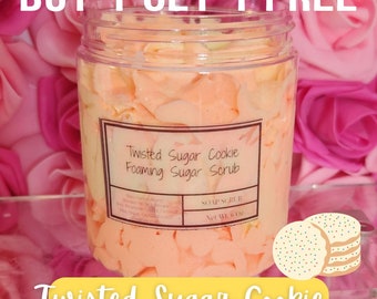 Twisted Sugar Cookie Foaming Sugar Scrub. Exfoliating Shea Butter Soap Scrub. Handmade Whipped Soap & Body Scrub in One. Whipped Soap Scrub