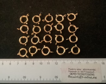 20 gold-colored carabiner clasps approx. 1 cm