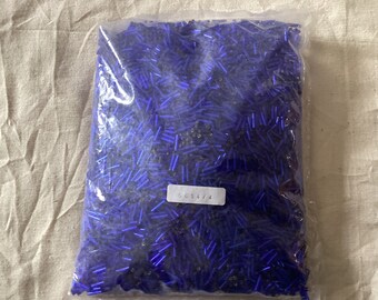DIY ca 500 gr blaue Glasstäbchen Neugablonz  ca 8 mm gel