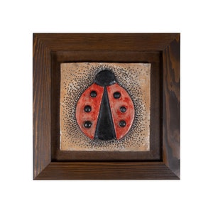 Large Handmade Ceramic Good Luck Wall Hanging - Ladybug, Christmas Gift