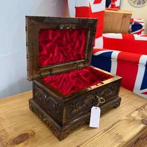 Exquisite Handcrafted Walnut Wood Jewellery Box, Wooden Storage Box, Christmas Gift