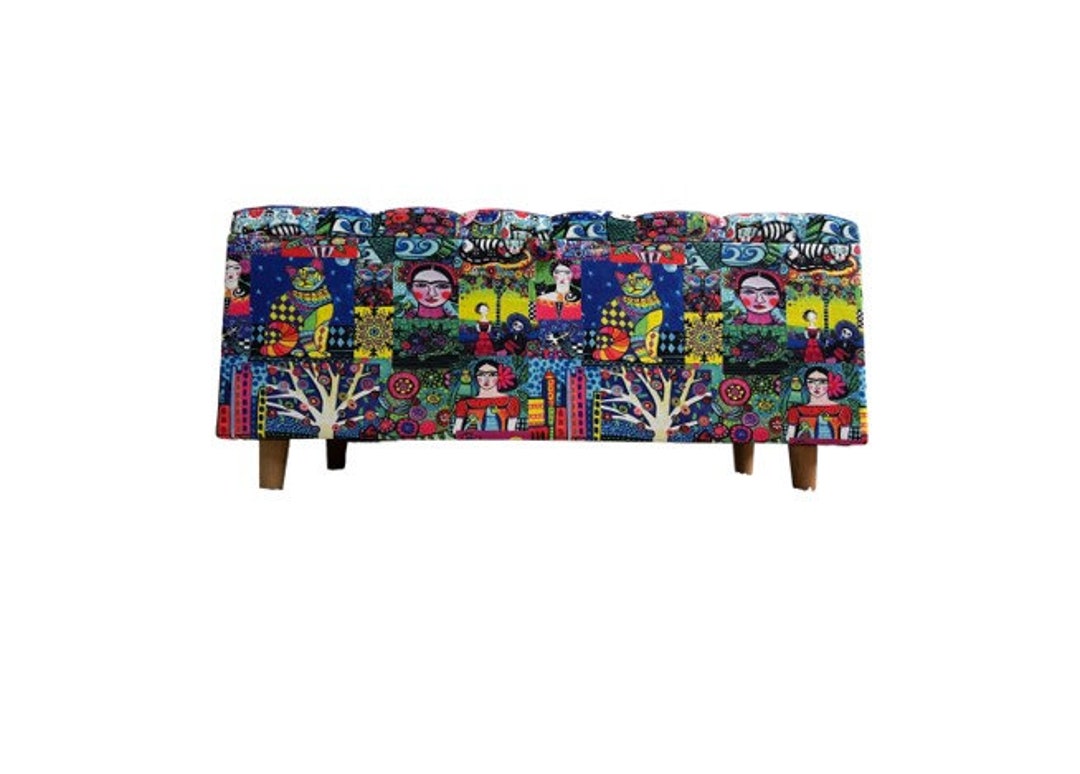 Bohemian Style Frida Kahlo Patterned Storage Bench Ottoman - Etsy
