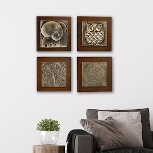 Handmade Ceramic Flower of Life Wall Hanging on Premium Pine Frame, Unique Christmas Gift